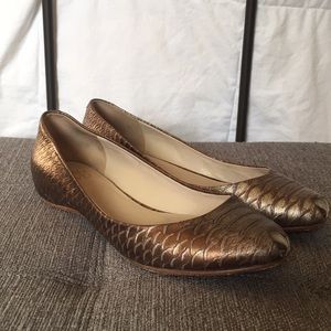 Joan & David peep toe flats